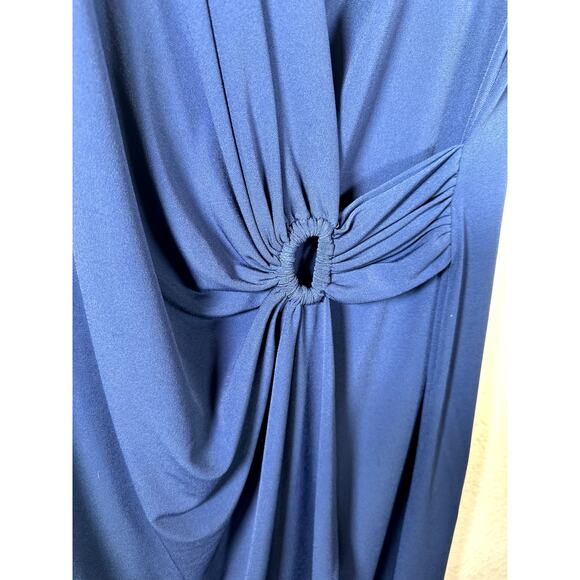 Tommy Bahama Carmela Dress Women’s Large Navy NWT Crossover Front Midi - Picture 7 of 9